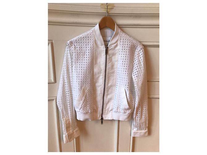 Giacca Iceberg in cotone bianco con zip XS