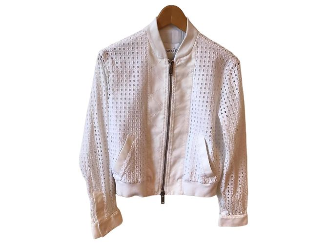 Casaco Iceberg de algodão branco com fecho XS