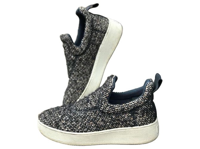 Baskets Céline Pull-on en Tweed de Laine Noir Taille 38