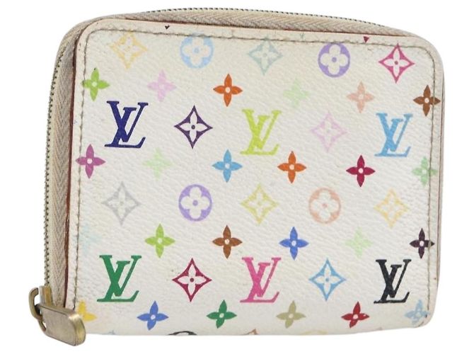 LOUIS VUITTON Monogram Multicolor Zippy Coin Purse White M93741 LV Auth 201382