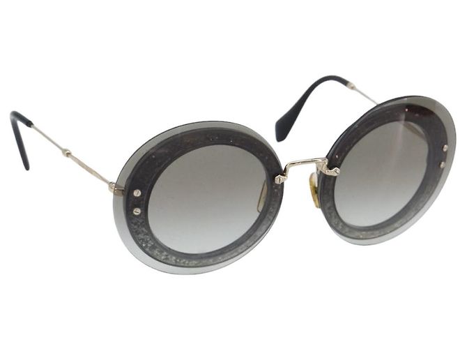Gafas de sol Miu Miu Plastic Gold Tone Auth 203629