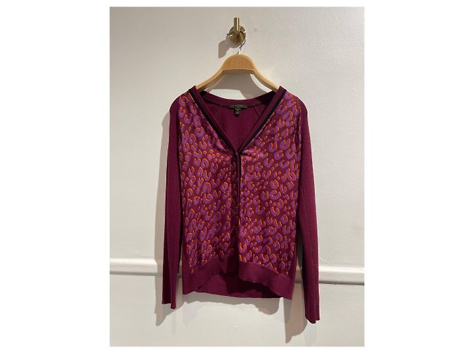 Cardigã Louis Vuitton leopardo T.XS Bordeaux
