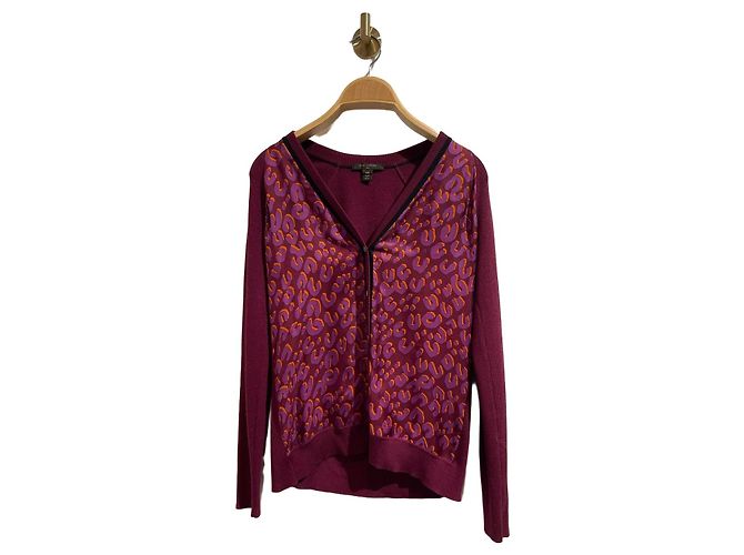 Cardigan Louis Vuitton léopard T.XS Bordeaux