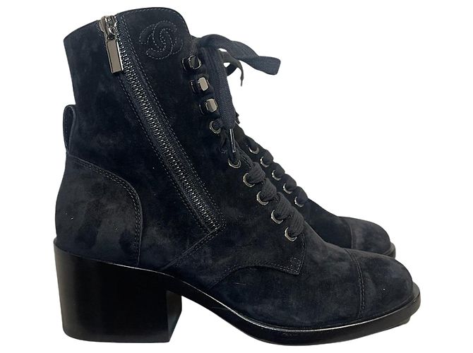 Botas Chanel pretas T.37 Preto
