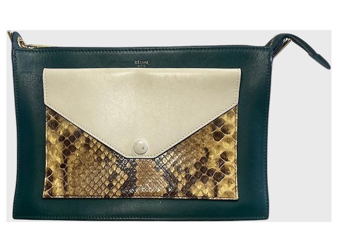 Céline Bolso Celine Enveloppe Pocket Verde