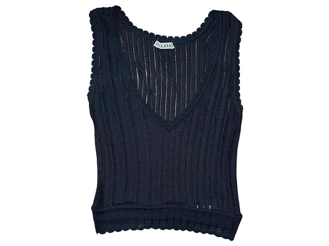 Top de malha preto Alaïa XS