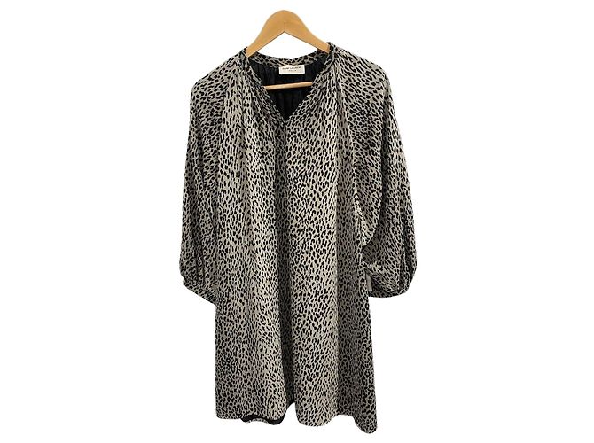 Autre Marque Robe Saint Laurent léopard T.40 Beige