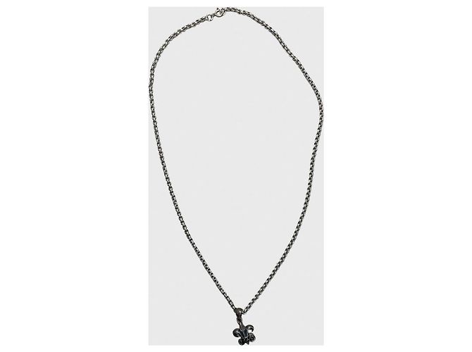 Collana Chrome Hearts Fleur de Lys Metallico
