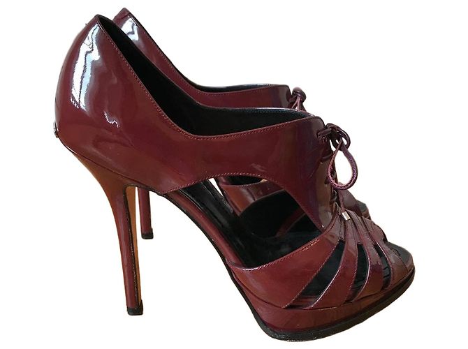 Sandalias Dior bordeaux T.36,5 Burdeos