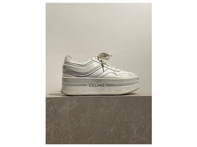 Céline Sapatilhas Celine Block brancas T.38 Branco