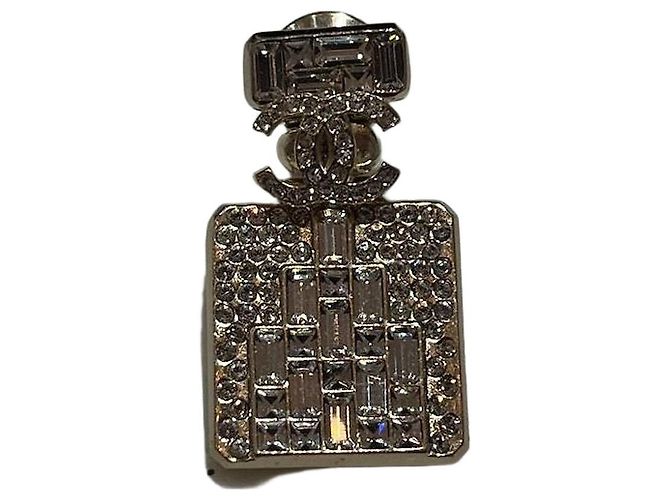Broche Chanel N°5 Flacon de Parfum Strass Dorée