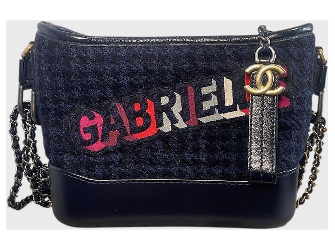 Bolsa Chanel Gabrielle tweed azul