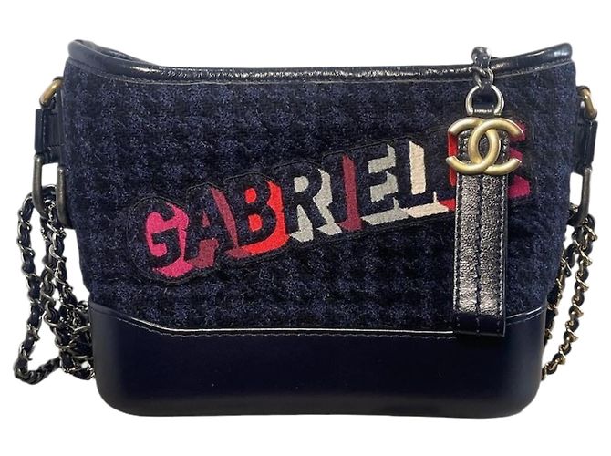 Sac Chanel Gabrielle tweed bleu