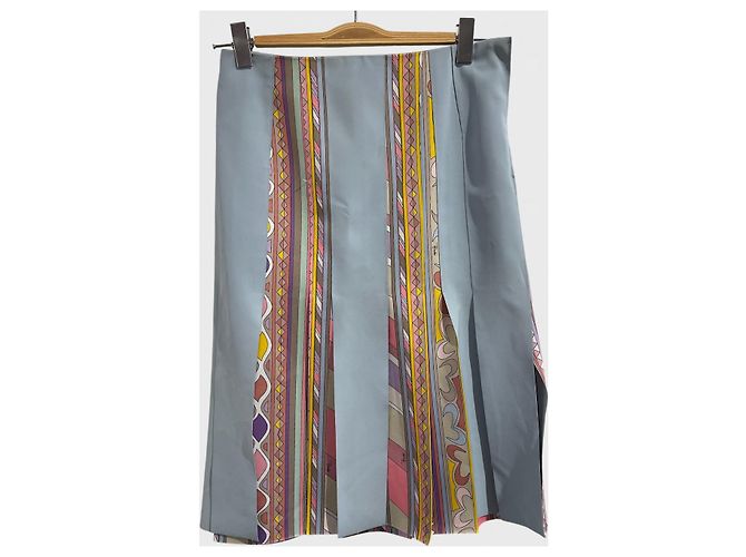 Emilio Pucci Rock Blau mit Streifenmuster