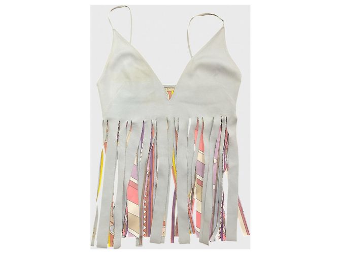 Emilio Pucci Blaues Polyester Top mit Cut-Out und Trägern