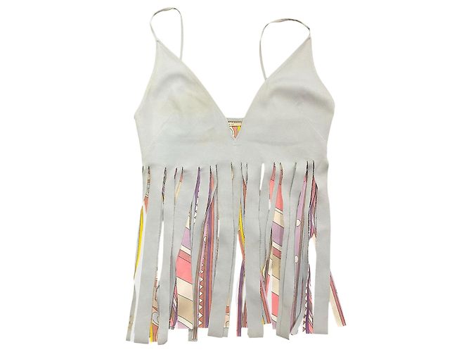 Emilio Pucci Blue Polyester Cut-Out Strappy Top