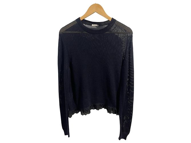 Pull Miu Miu bleu marine T.38 Blue