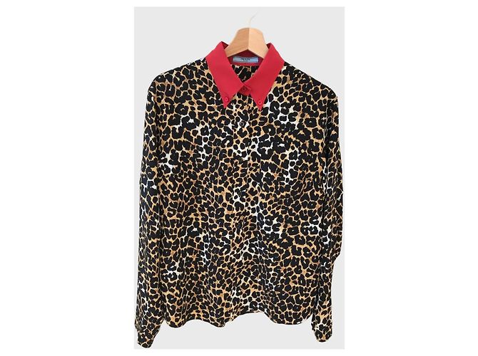 Prada leopard Hemd T.36 Rot