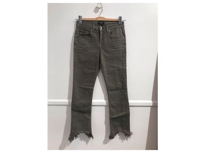 Autre Marque Jeans Slim Heartless Cáqui de Algodão Caqui