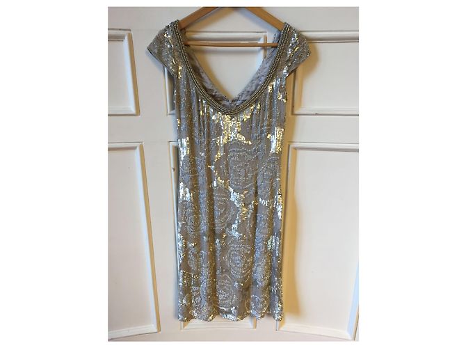 Robe Jenny Packham argent T.38 Silvery