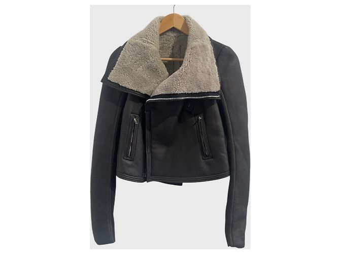 Rick Owens Lammfelljacke Gr. 38 Schwarz