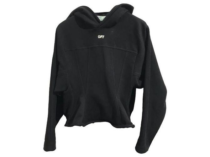 Off White Sweat à capuche Off-White noir en coton XS