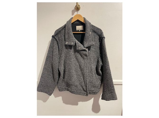 Giacca Iro stile Perfecto in cotone grigio