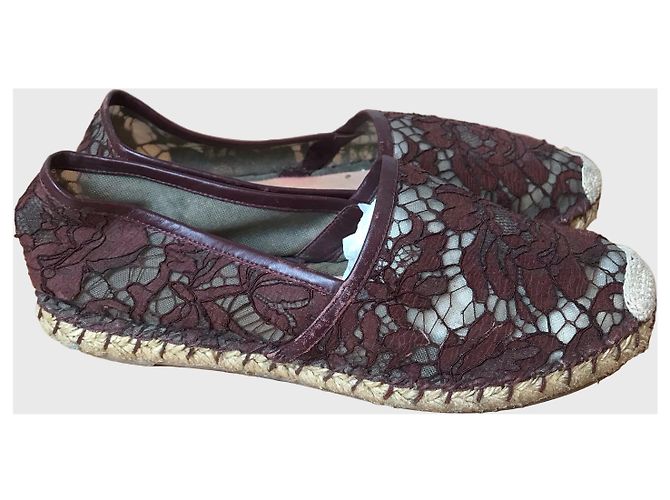 Valentino Garavani Valentino Espadrilles Spitze T.38 Braun