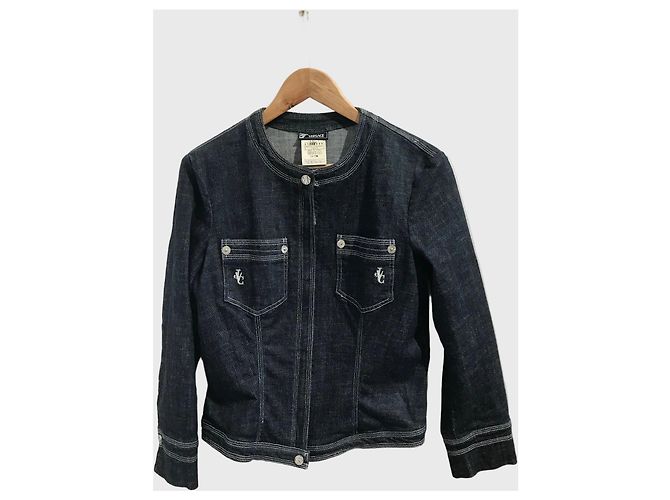 Chaqueta Versace de mezclilla T.L Azul