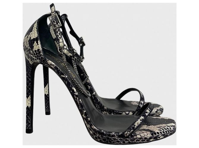 Autre Marque Sandales Saint Laurent python T.38,5 Noir