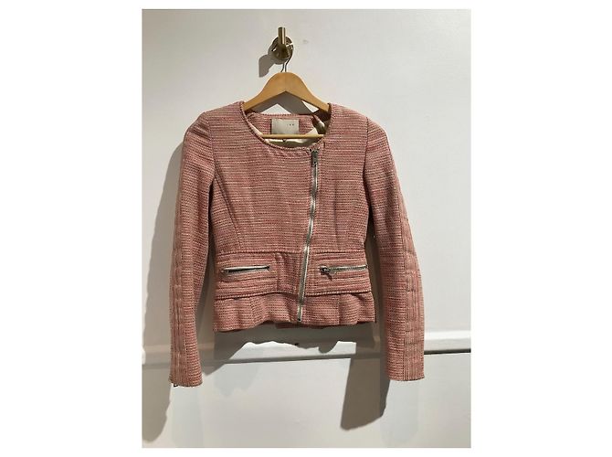 Chaqueta Iro Haven rosa a rayas algodón y lino XS
