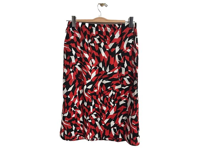 Marni Rock mit schwarz rot weißem Print Viscose