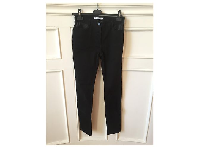 Jeans Alexander Wang preto e couro T.26