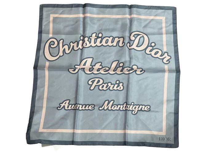 Autre Marque Pañuelo cuadrado Dior azul