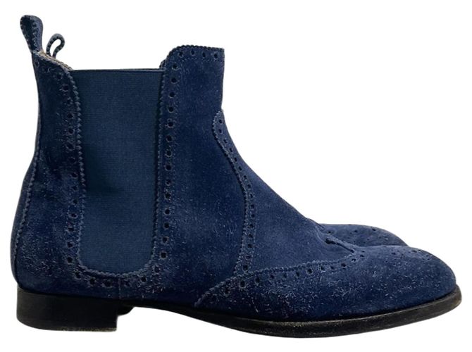 Hermès Botas de cano curto Hermes Brighton azuis T.36 Azul