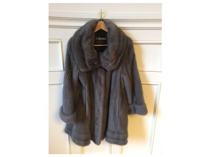 Vintage Grauer Nerzmantel T.L