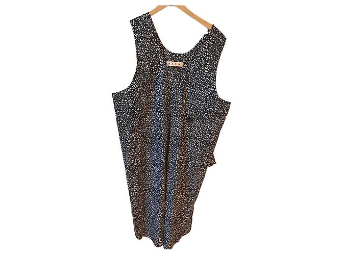 Vestido Marni de algodón estampado blanco y negro