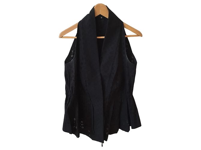 Autre Marque Loubarok Strickweste aus schwarzer Baumwolle