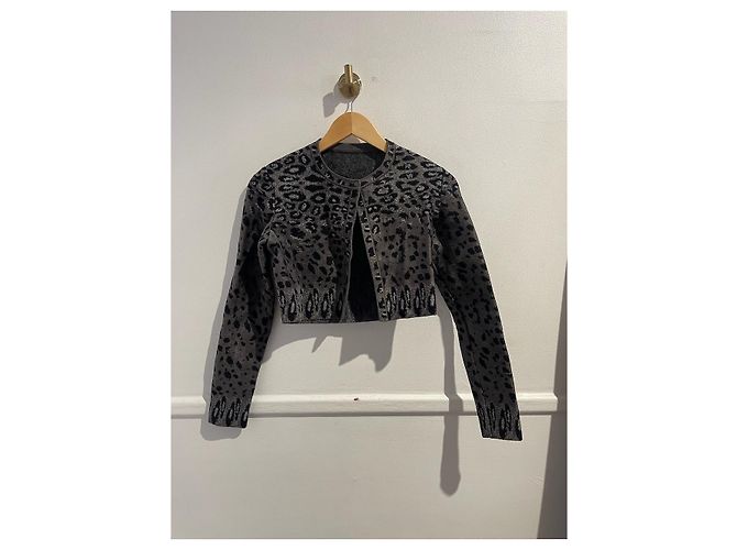 Alaïa Colete Alaia leopardo T.34 Cinza