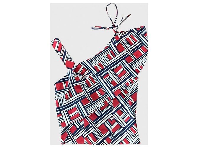 Top Carven estampado T.36 Vermelho