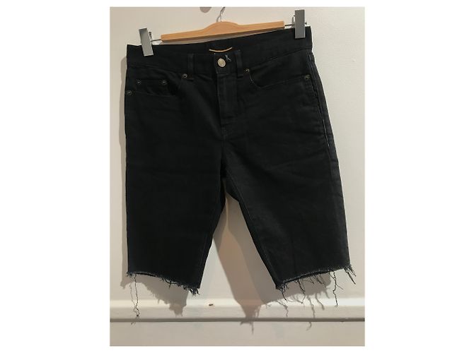 Autre Marque Bermuda Saint Laurent en jeans T.27 Negro