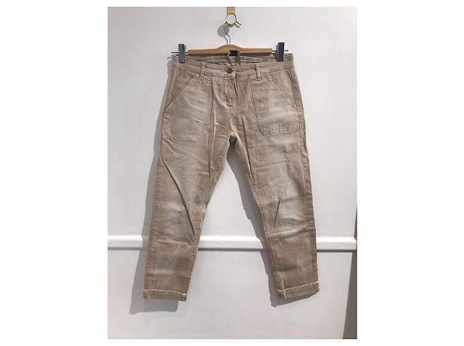 Autre Marque Jeans Johanna Slim de Algodón Beige