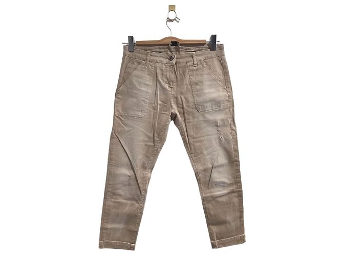 Autre Marque Jeans Johanna Slim de Algodón Beige