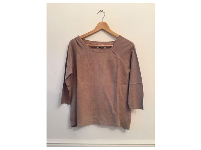 Pull Max & Moi en daim beige et cachemire Taille 36