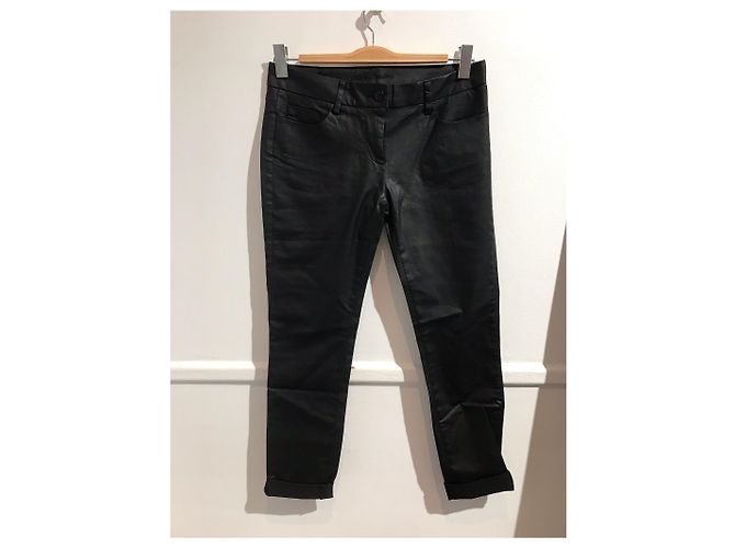 Autre Marque Navy Kunstlederhose schwarz T.38