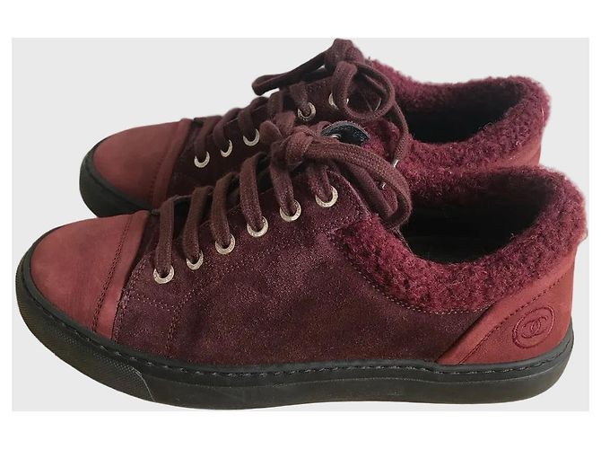 Baskets Chanel bordeaux T.36