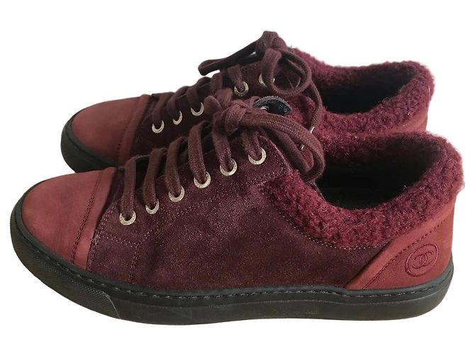 Baskets Chanel bordeaux T.36 Dark red