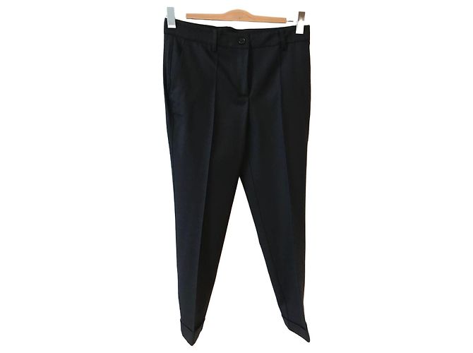 Pantaloni Parosh neri in lana slim fit Nero