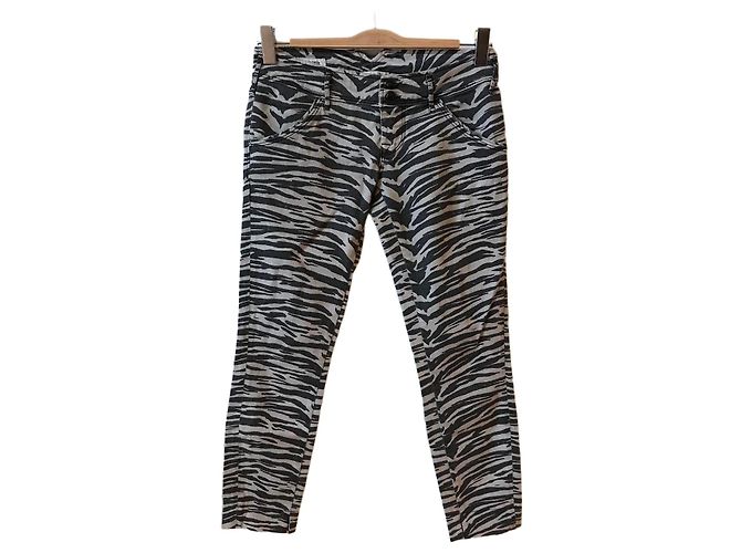 Autre Marque Cycle Jeans mit Zebra Print aus Baumwolle Schwarz Größe 27