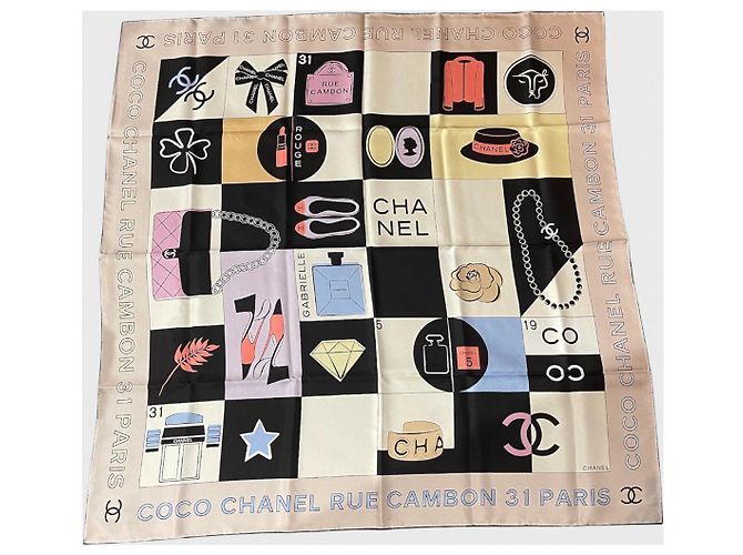 Chanel Tuch Rosa/Schwarz Pink